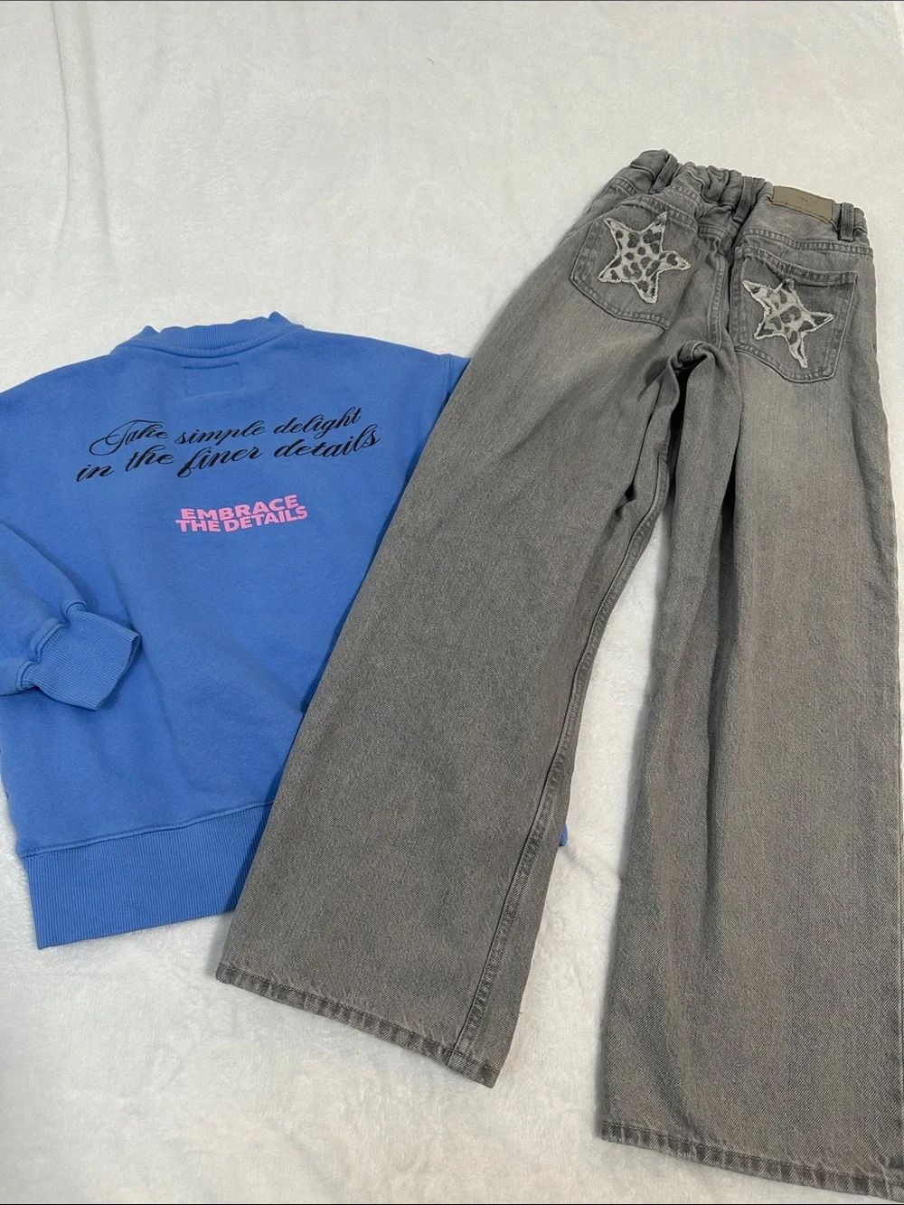 ❤️ Zara Girl Sweatshirt & Wide Leg Jeans Size 13/14